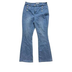 Revelation Denim High Rise Bootcut Flare Jeans Size 10 Light Wash Sailor Buttons